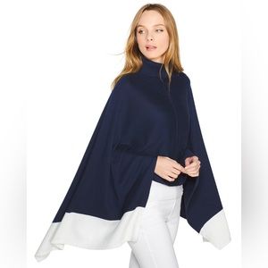 WHBM Navy Turtleneck poncho
